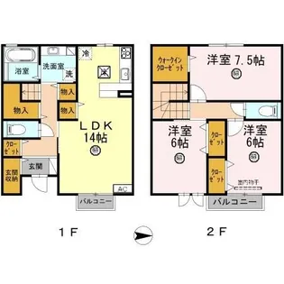 ウエストゥランタン B棟の間取り
