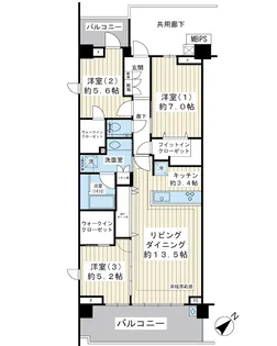 プラウド新浦安パークマリーナ【3階】の間取り