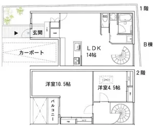 代官山メゾネットの間取り