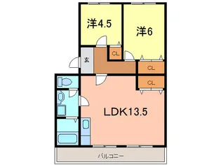 コーポ三立【5階】の間取り