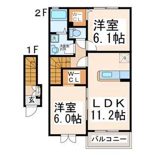 グレイス広崎I・II【2階】の間取り