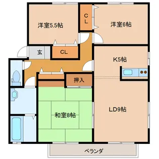 ロイヤルタウン三条 五番館【2階】の間取り