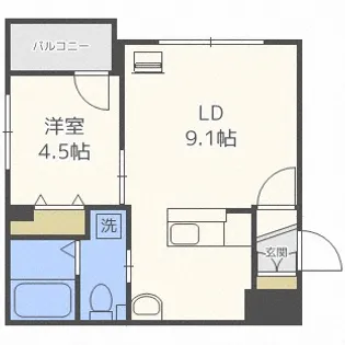 アーバンテラス八軒【4階】の間取り