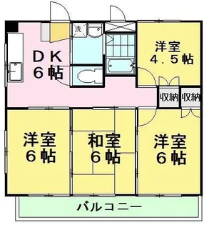 グリーンピア塚野目【4階】の間取り