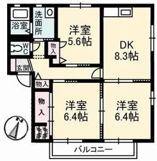 ペルレ E棟【2階】の間取り