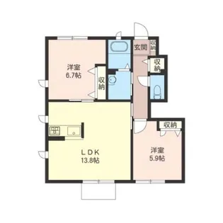 ラフィーネ日吉台 F【1階】の間取り