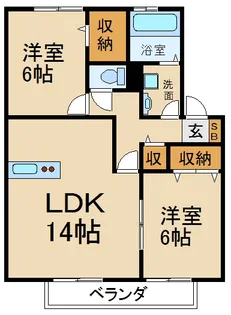 ルミエール東中振C棟【1階】の間取り