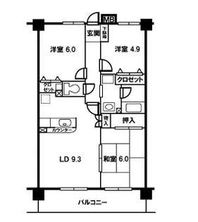 グランデ・アルヴォーレ3番館【5階】の間取り