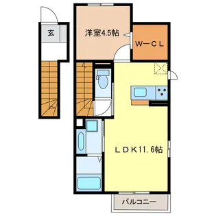 グランテージ上浜【2階】の間取り