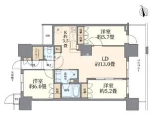 津田沼ザ・タワー【6階】の間取り