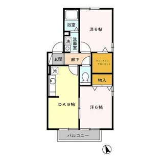 リバーサイド須佐I【2階】の間取り