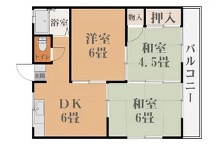 むらさきスカイコーポ【1階】の間取り