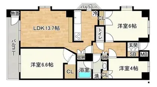 ガーデンスクエア泉【1階】の間取り