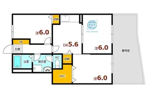 カサ フェリスB【1階】の間取り