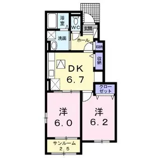 レーヴV・VI【1階】の間取り