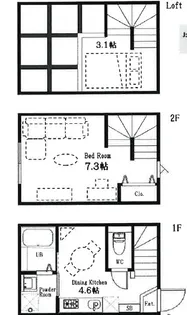 ハーミットクラブハウス高井戸の間取り