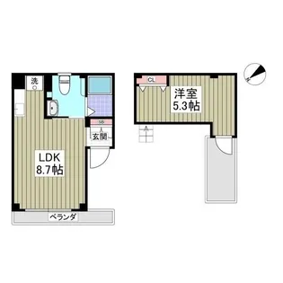 Kairos銀座EAST【4階】の間取り