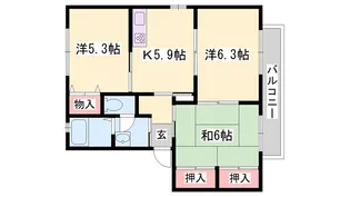 シャーメゾン高岡西 A棟【1階】の間取り