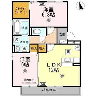 セジュールスハマ B棟【1階】の間取り