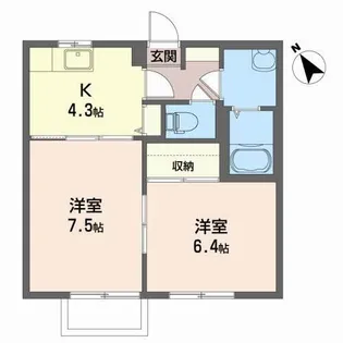 タウンコート下長B【1階】の間取り