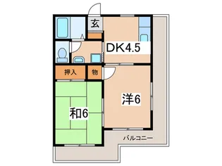 ファミ-ルタガワB【1階】の間取り