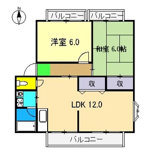 サンビレッジF【1階】の間取り