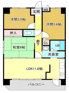 プレステージ南大久保【5階】の間取り