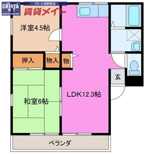 ラフィーネ南郊 D棟【2階】の間取り