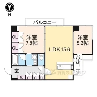 グリーンコートARAMAKI【6階】の間取り