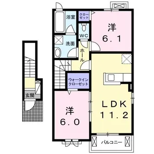 ラルカンシエル【2階】の間取り