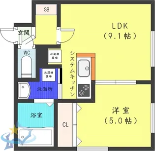 イングレッソ南7条【4階】の間取り