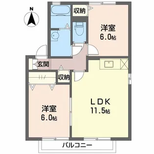 ウィルモア【2階】の間取り