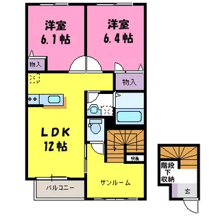 ビューフォレスト B【2階】の間取り