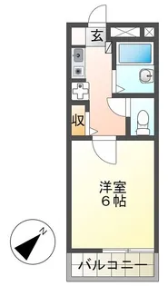 ハピメント片倉【1階】の間取り