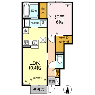 ジュネス江木【1階】の間取り