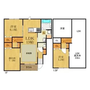 ジュメルA【1階】の間取り