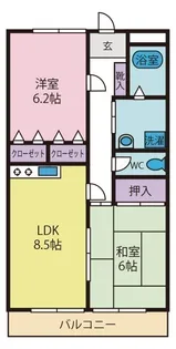 ヴラージュサントラル【1階】の間取り