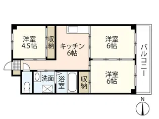 ウィンディア庚午【3階】の間取り