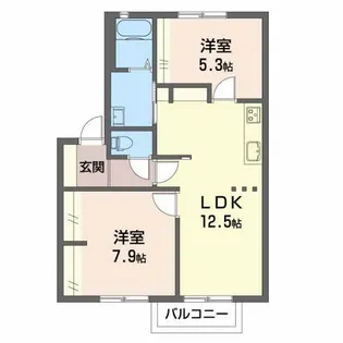 ディアスとなみII A【2階】の間取り