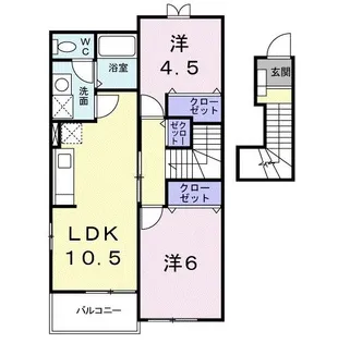 カーサ デ エテルナ B【2階】の間取り