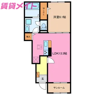 ブリリアント・K2 B【1階】の間取り