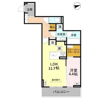 RESIDENCE KAZE 桜【1階】の間取り