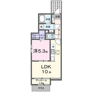 ブリス エイエム III【1階】の間取り