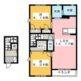 アトリオ新林【2階】の間取り