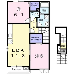 サン・スカイI【1階】の間取り