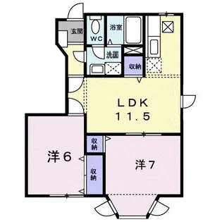 エスト・ソレイユD【1階】の間取り