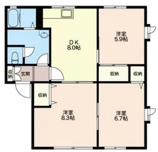 神奈川県横浜市栄区亀井町【アパート】の間取り