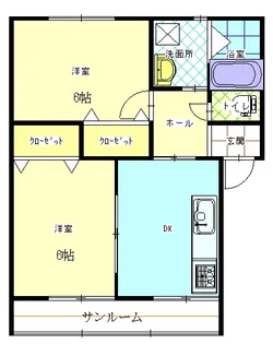 メリーローズ半山【1階】の間取り