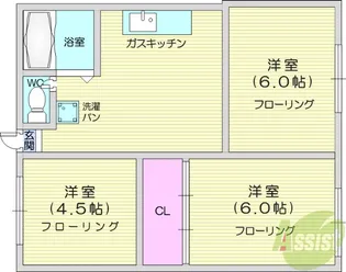サンハイツB棟【2階】の間取り