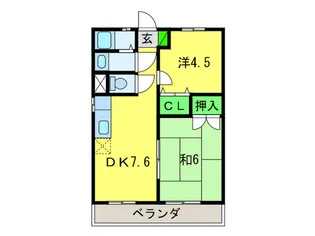 登美丘ハイツ【3階】の間取り